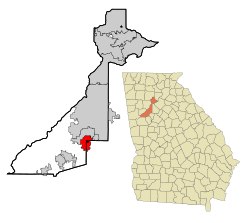 Fulton County Georgia Incorporated and Unincorporated areas College Park Highlighted